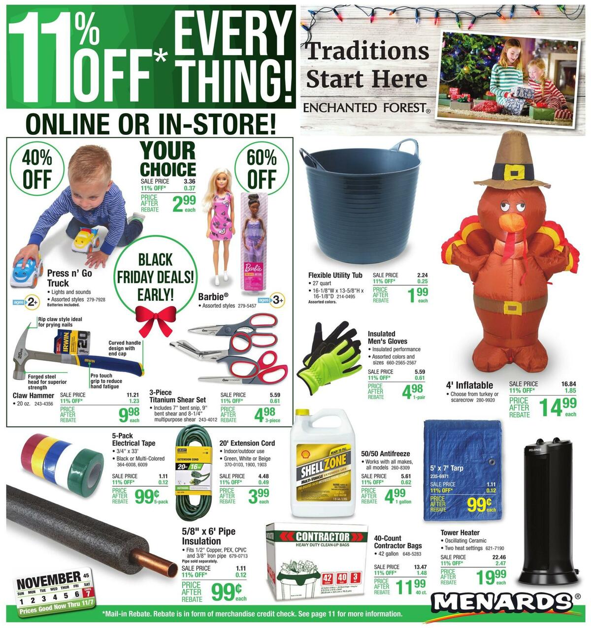 Menards Weekly Ad from November 1
