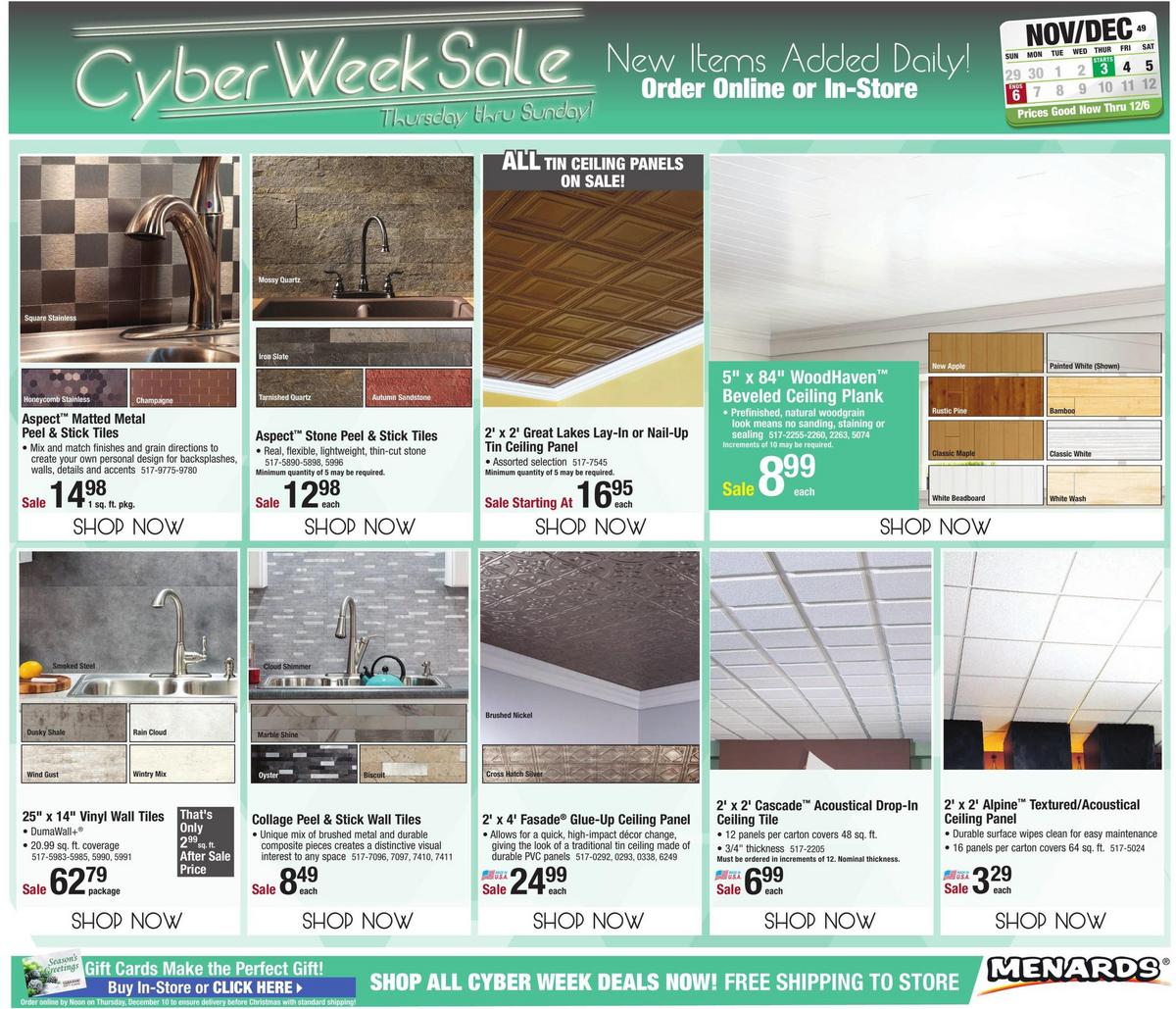 Menards Cyber Week Sale Weekly Ad from November 30