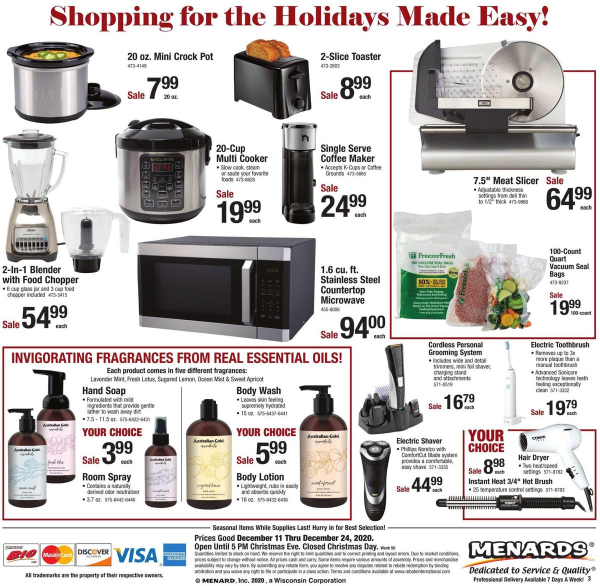 Menards Gifts for Everyone on Your List! Weekly Ad from December 11