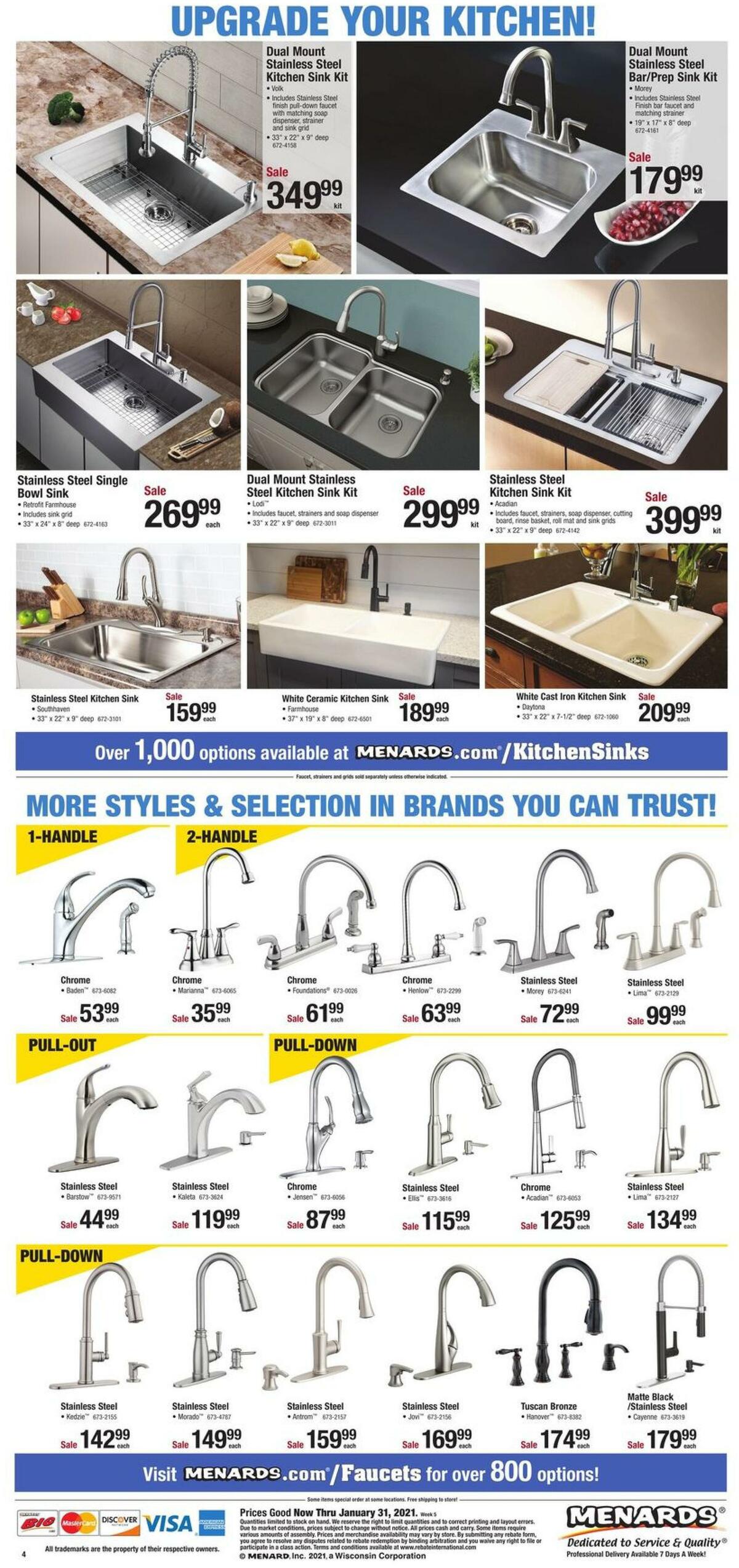 Menards Kitchen Weekly Ad from January 24