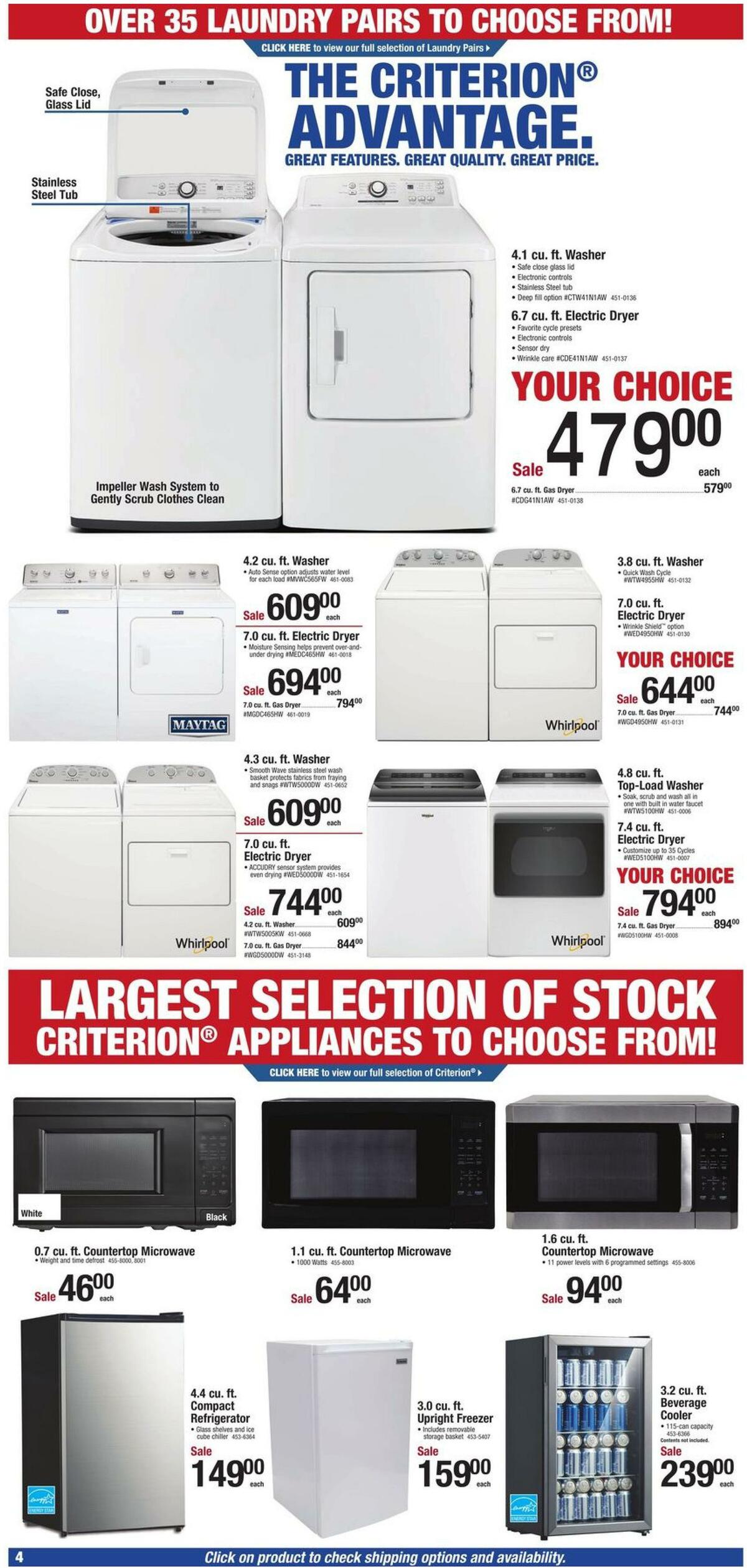 Menards President's Day Appliance Event Weekly Ad from February 11