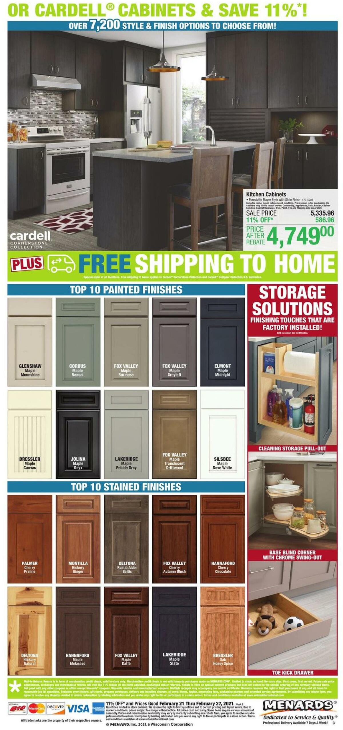Menards Kitchen Cabinets Weekly Ad from February 21