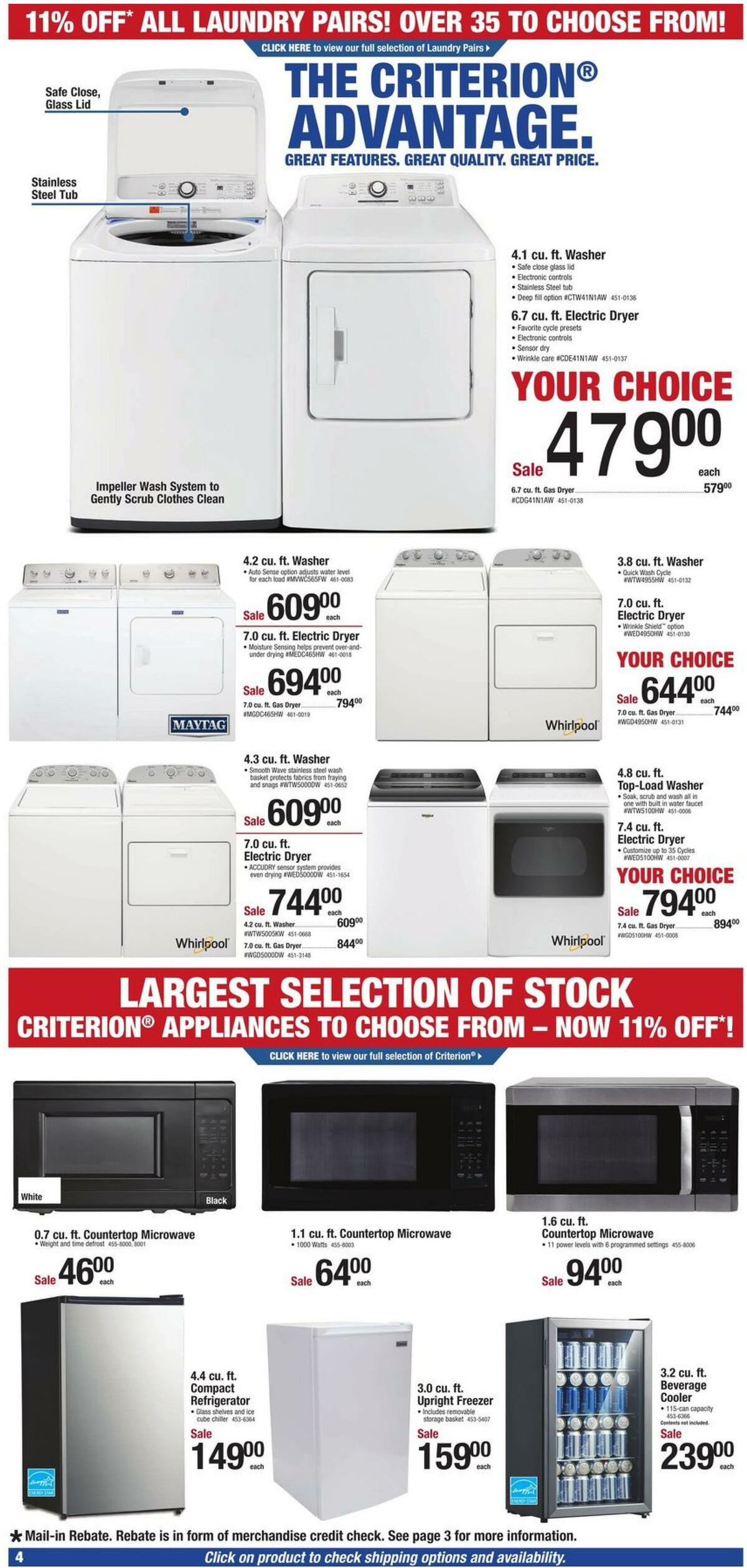 Menards President's Day Appliance Event Weekly Ad from February 21
