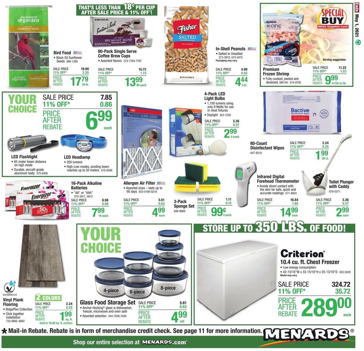 Menards Weekly Ad from April 25
