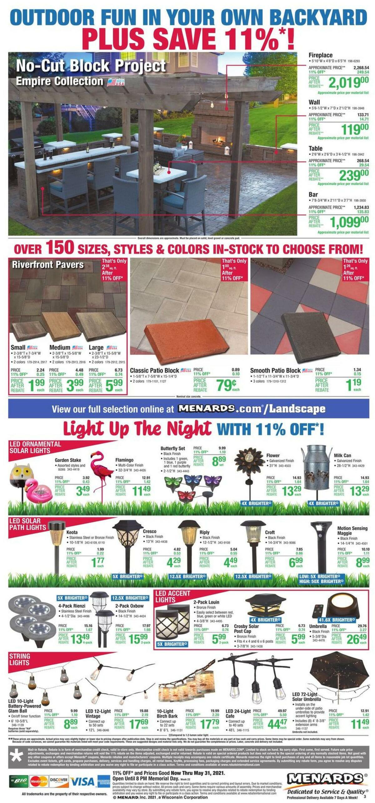 Menards Memorial Day Fun Weekly Ad from May 20
