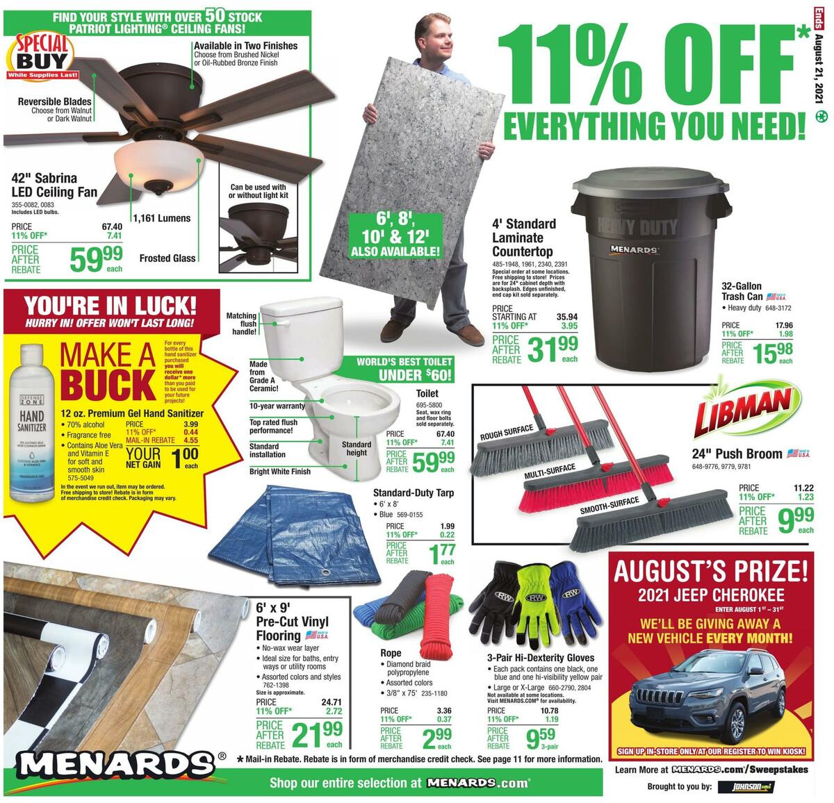 Menards Weekly Ad from August 12