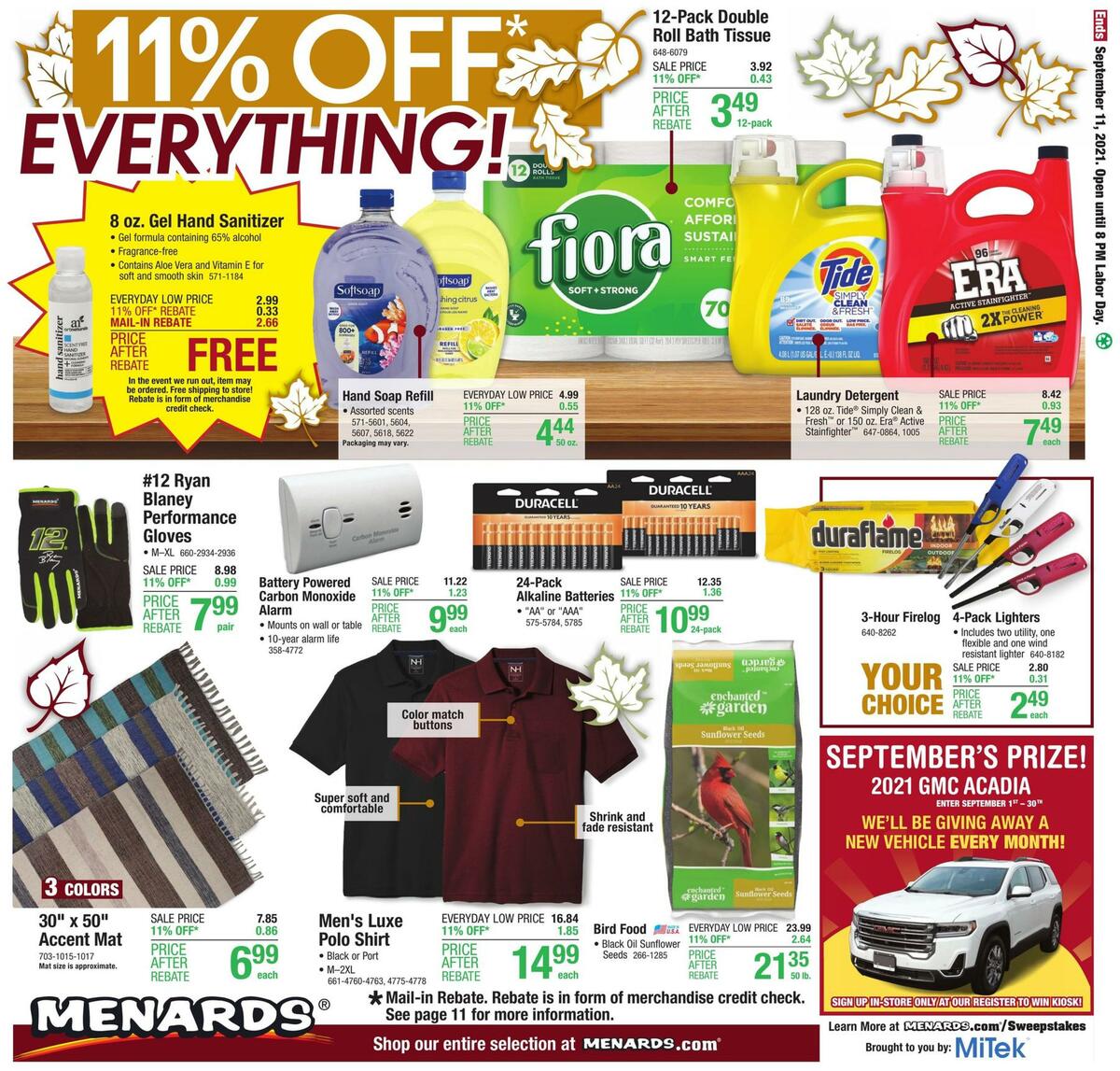 Menards Weekly Ad from September 2