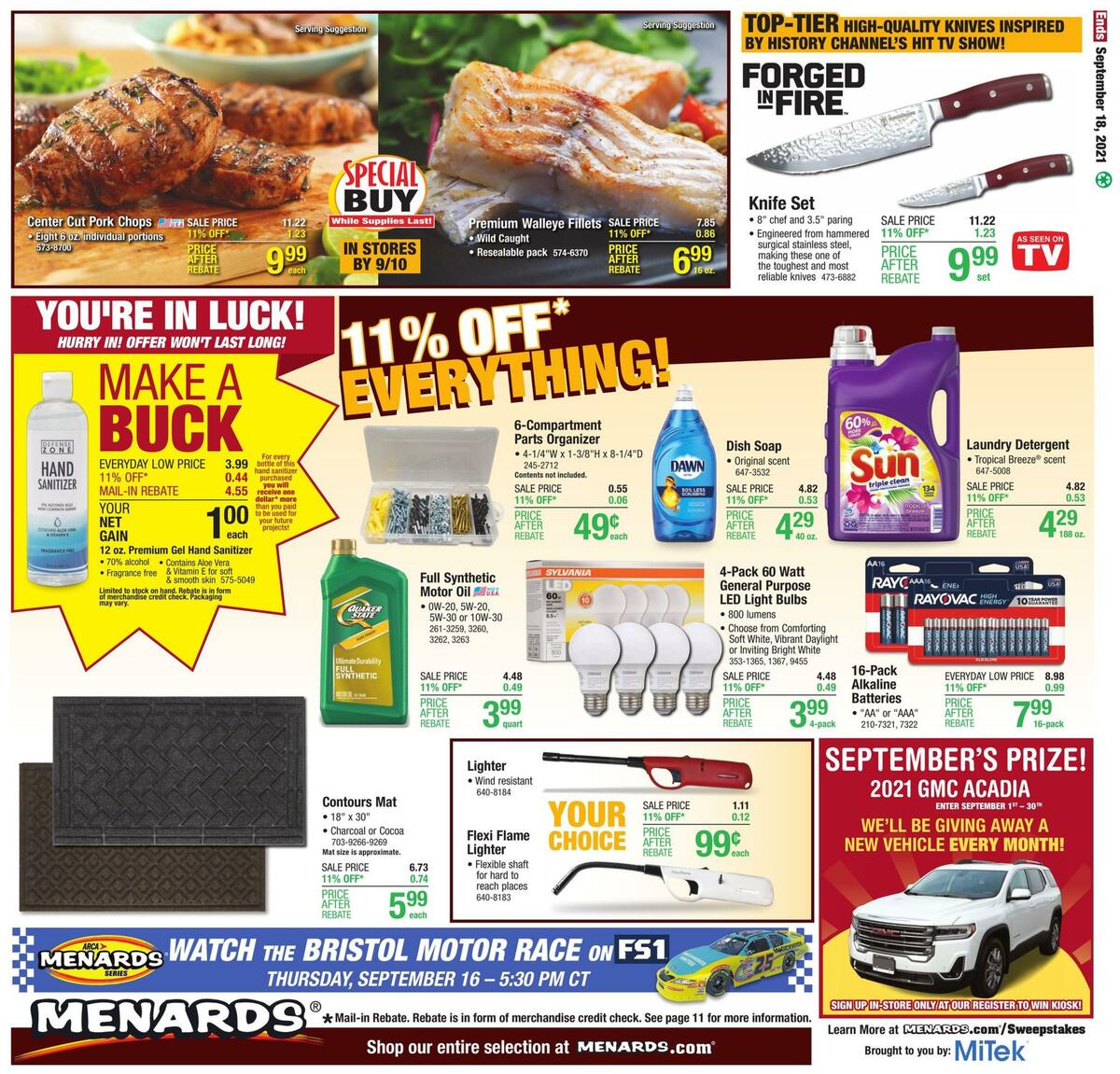 Menards Weekly Ad from September 9