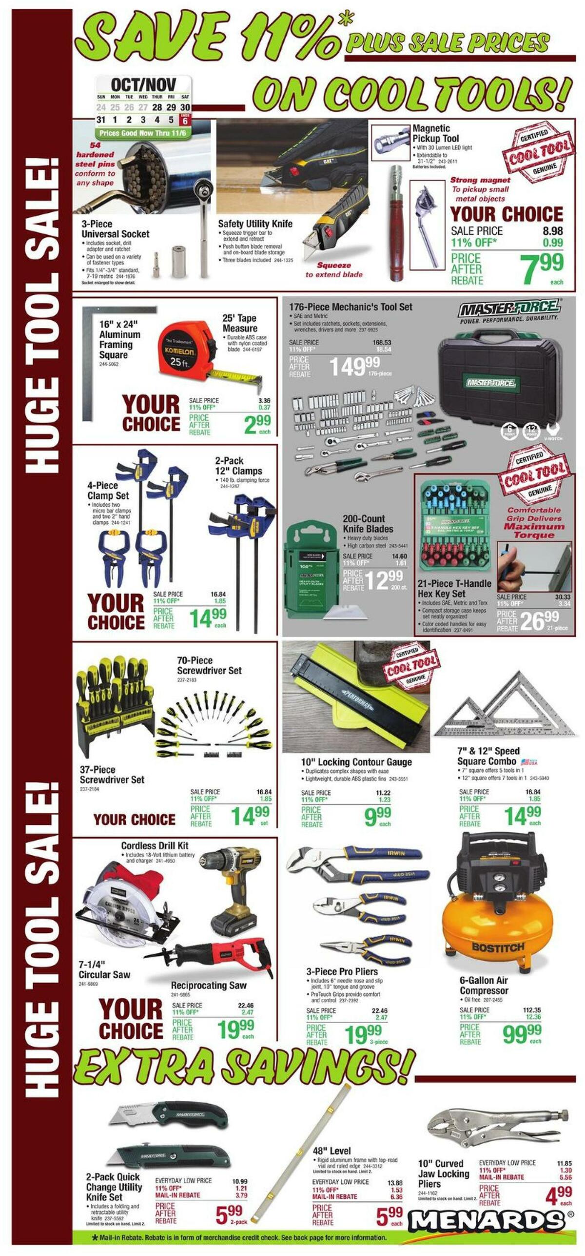 Menards Tools Weekly Ad from October 28