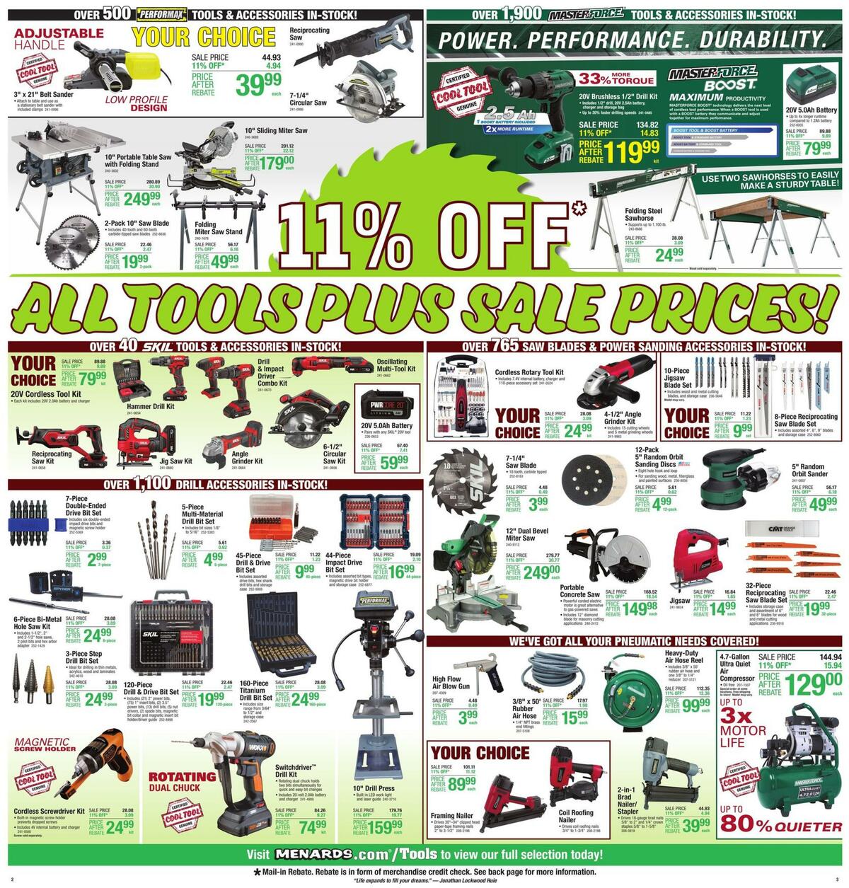 Menards Tools Weekly Ad from October 28