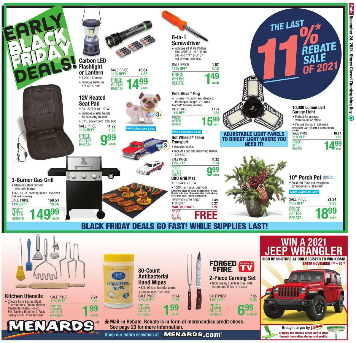 Menards Weekly Ad from November 11