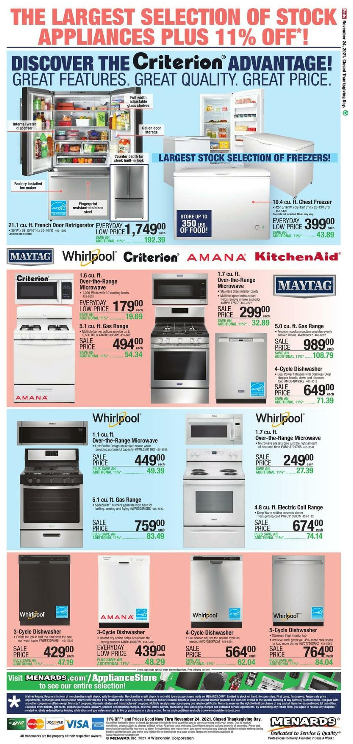 Menards Kitchen Cabinets Weekly Ad from November 11