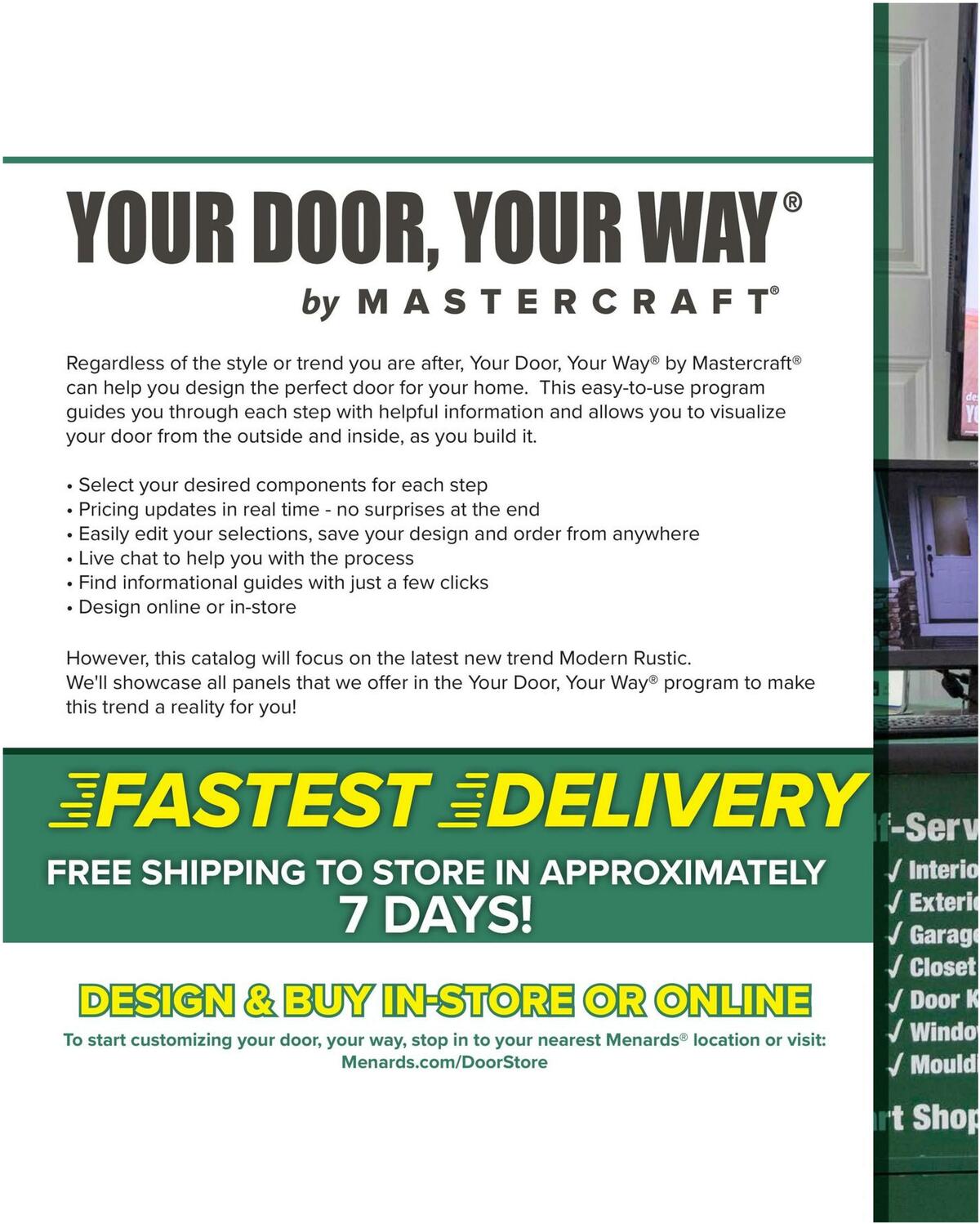 Menards Mastercraft 2022 Exterior Door Trends Weekly Ad from November 1