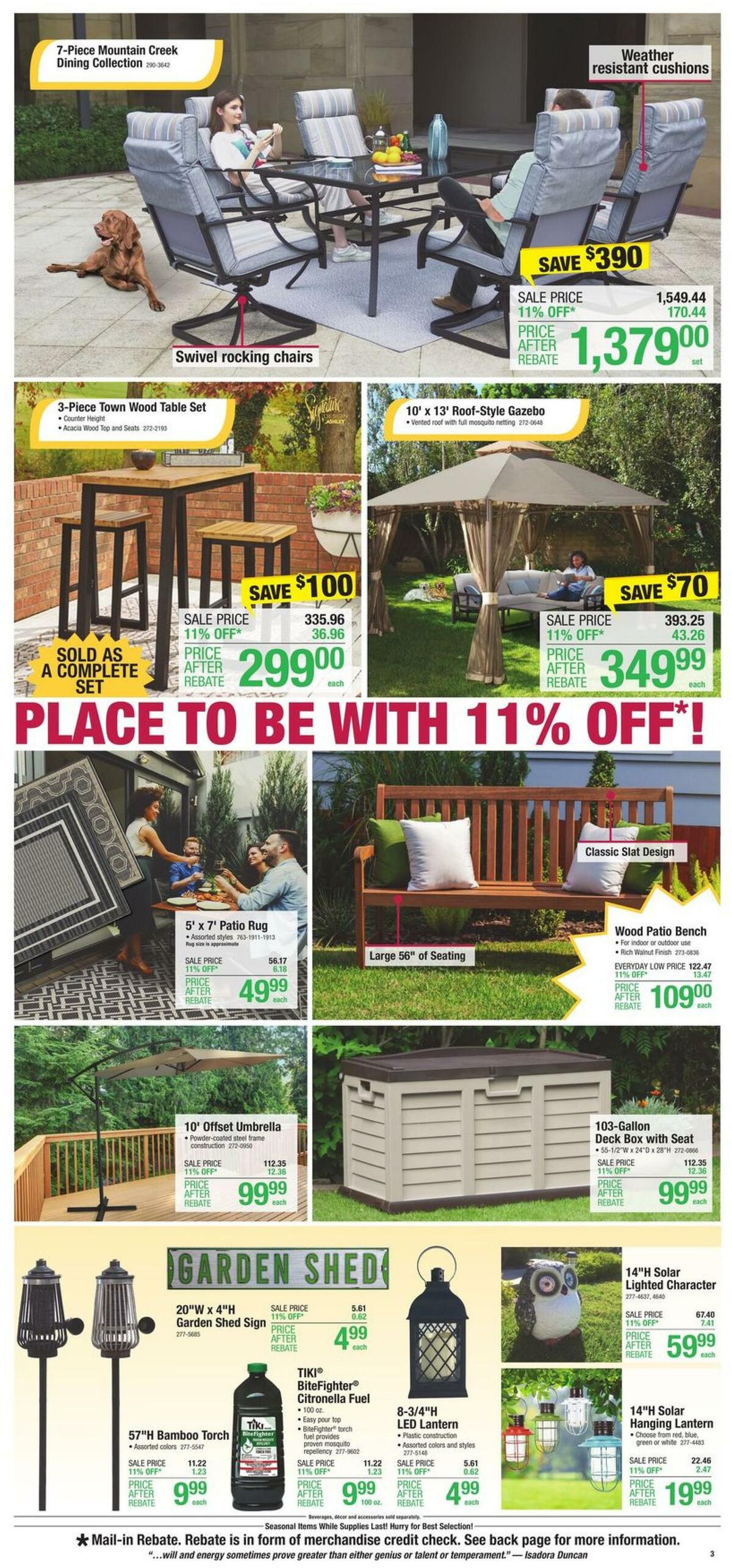 Menards Outdoor Living Weekly Ad from April 7