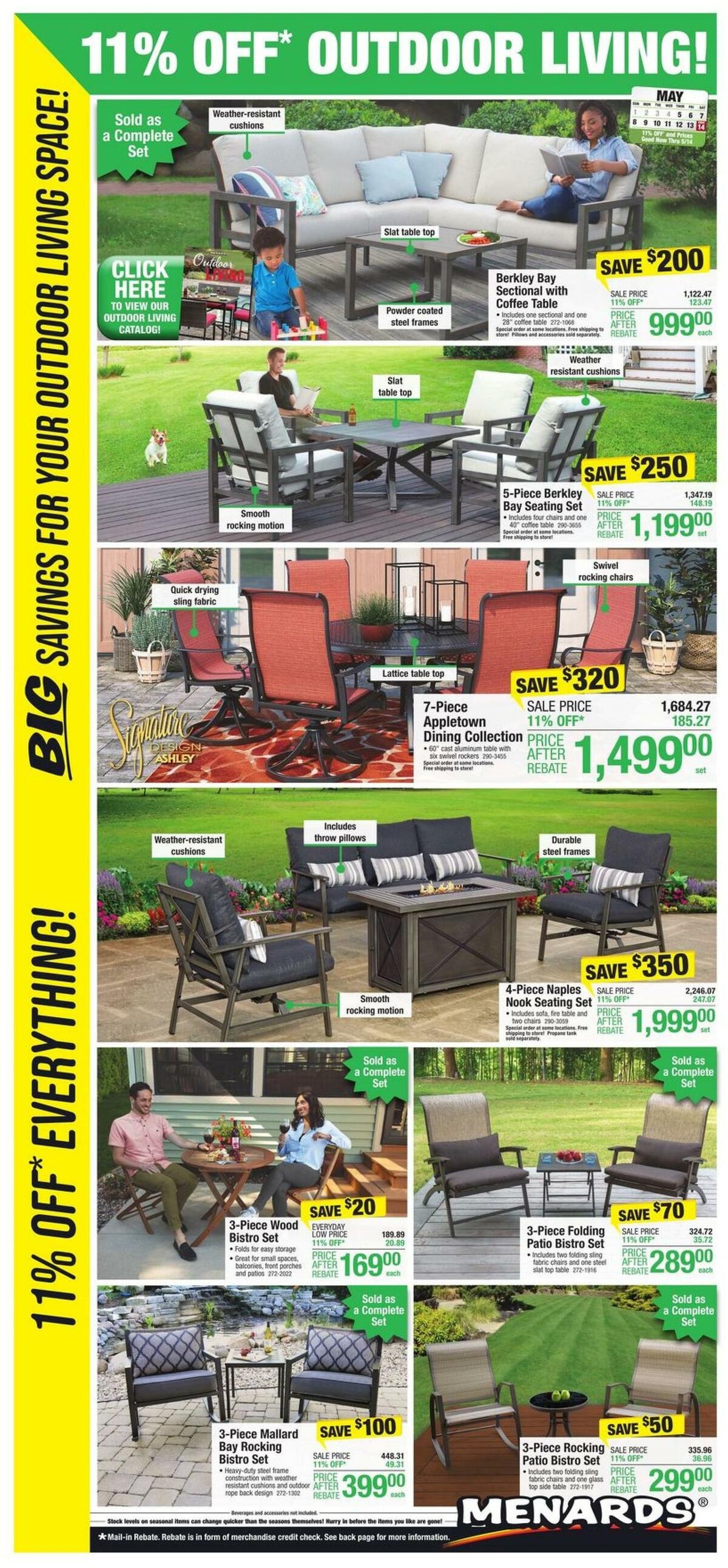Menards Outdoor Living Weekly Ad from May 4