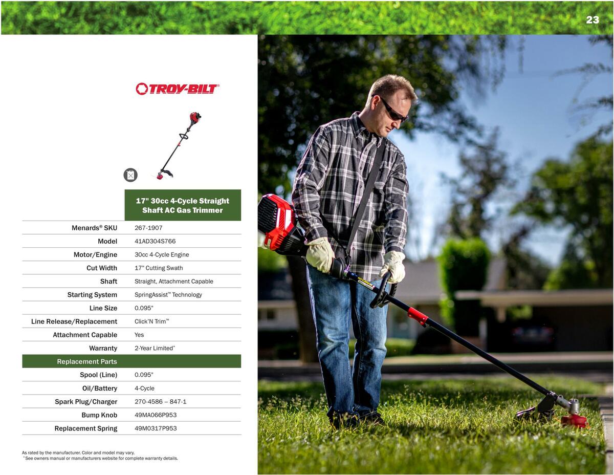 Menards Outdoor Power Catalog Weekly Ad from March 14