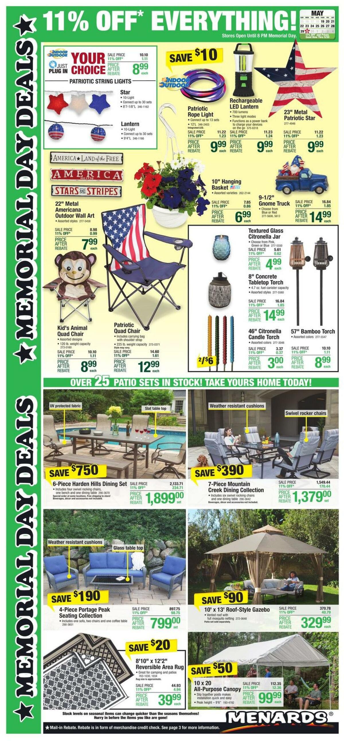 Menards Memorial Day Weekly Ad from May 19