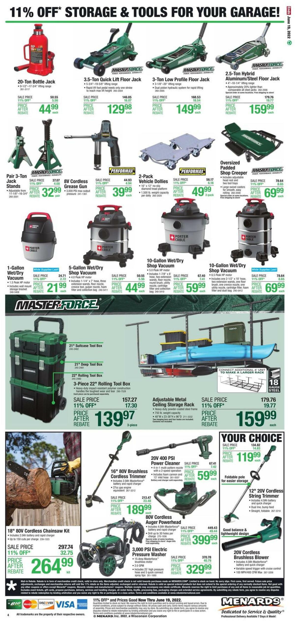 Menards 11% OFF TOOLS FOR DAD Weekly Ad from June 8