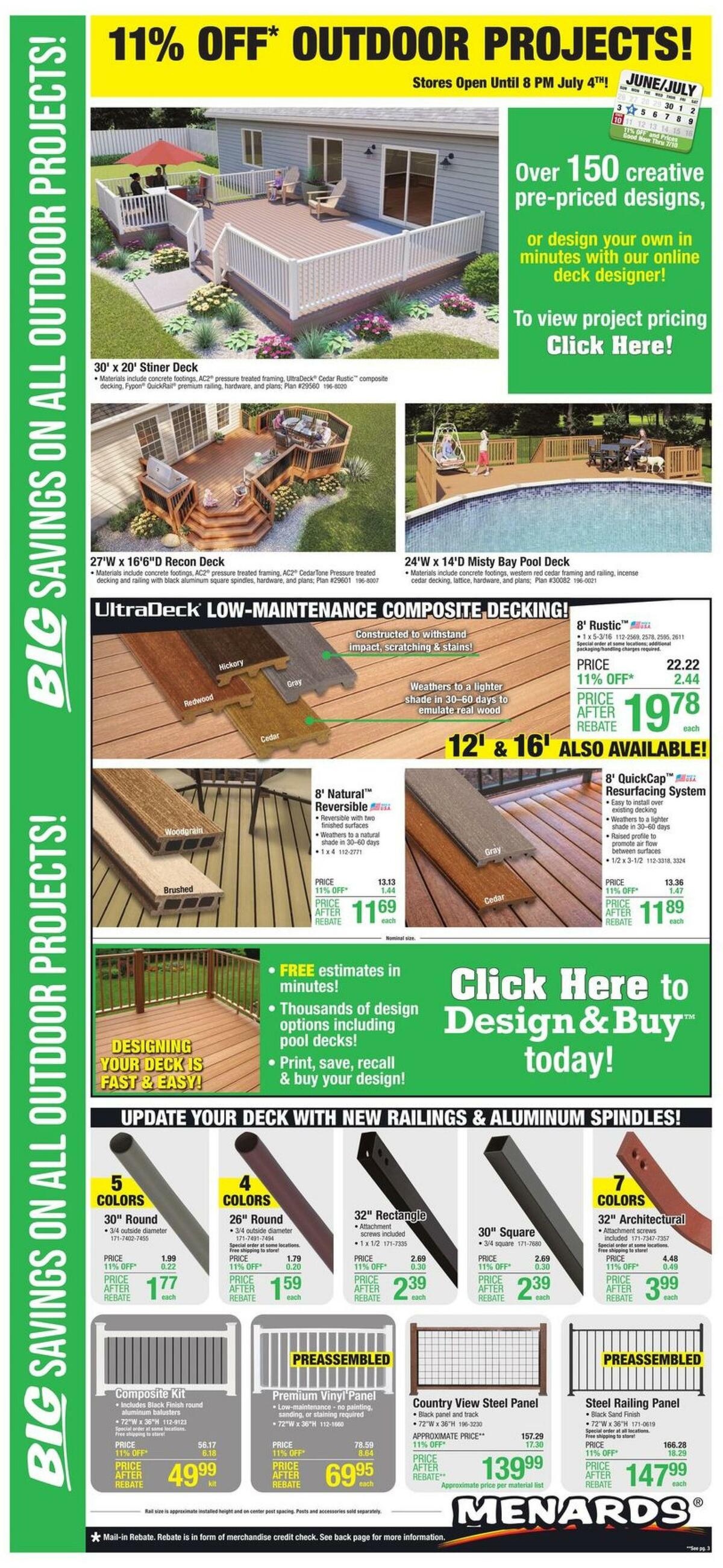 Menards BACKYARD PROJECTS Weekly Ad from June 29