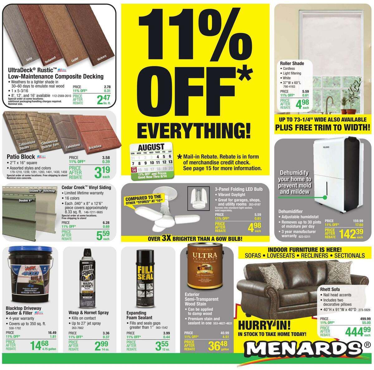 Menards Weekly Ad from August 3