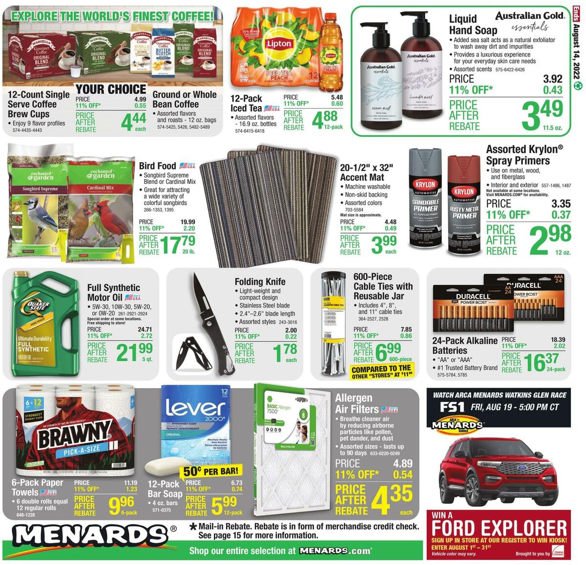 Menards Weekly Ad from August 3