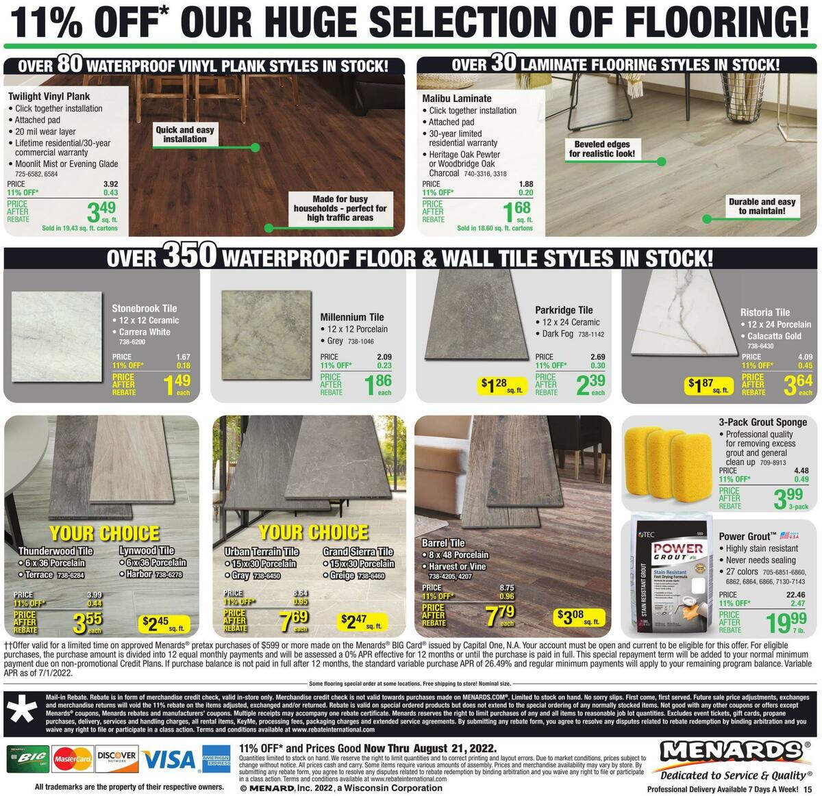 Menards Weekly Ad from August 11
