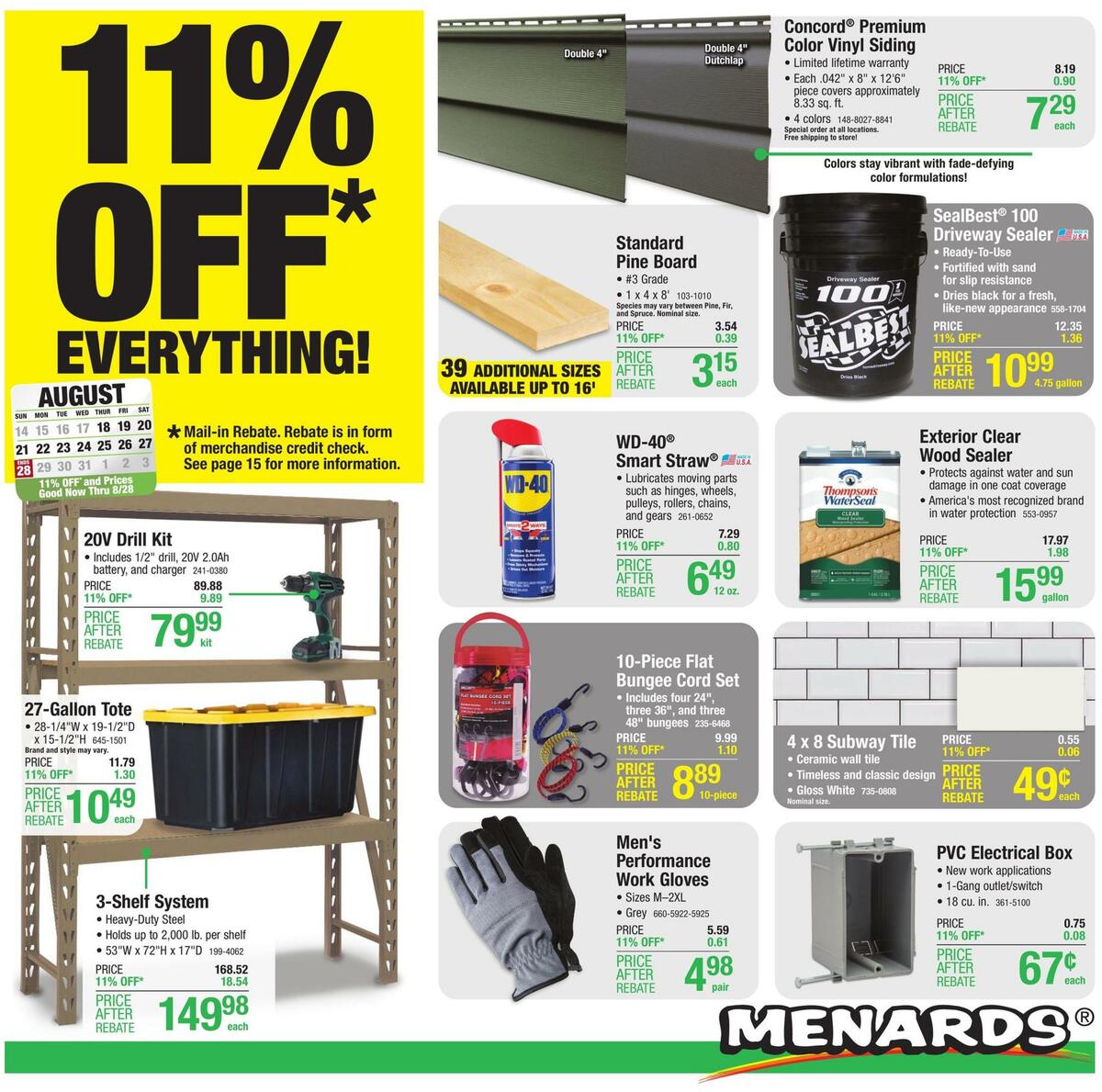 Menards Weekly Ad from August 17