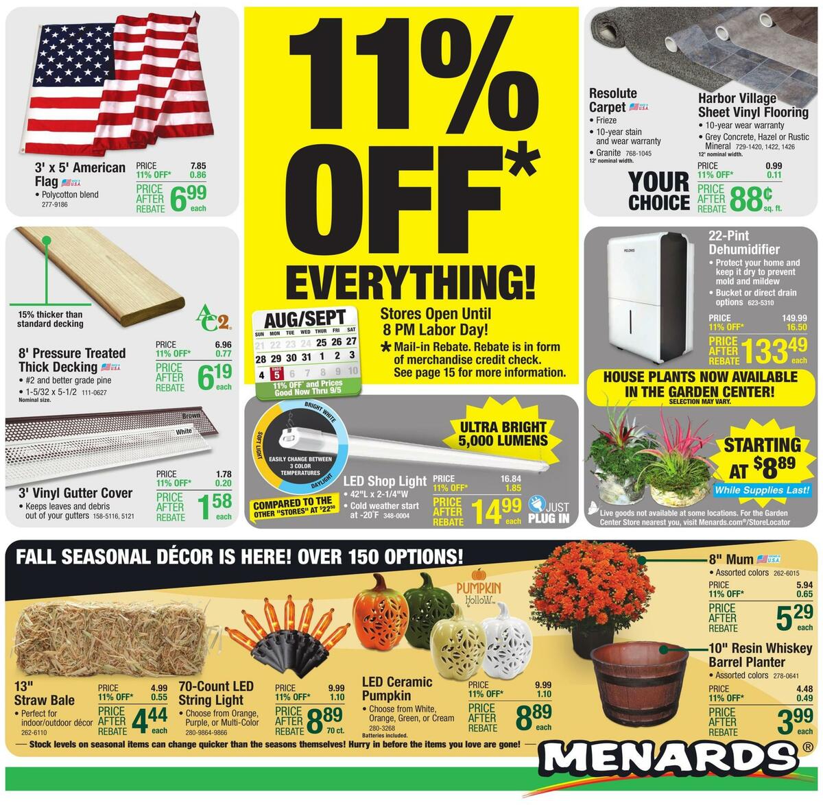 Menards Weekly Ad from August 25
