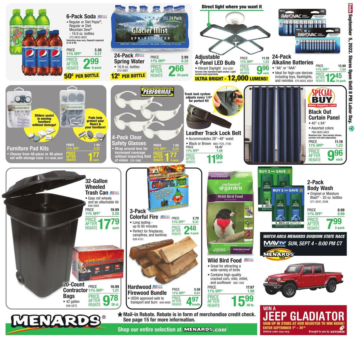 Menards Weekly Ad from August 25