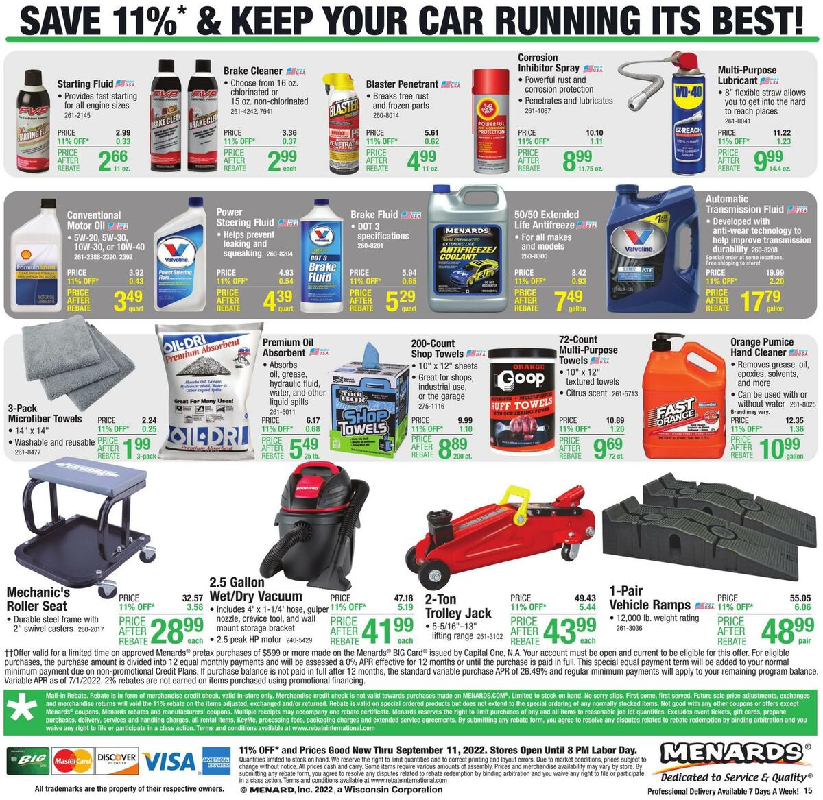 Menards Weekly Ad from August 31