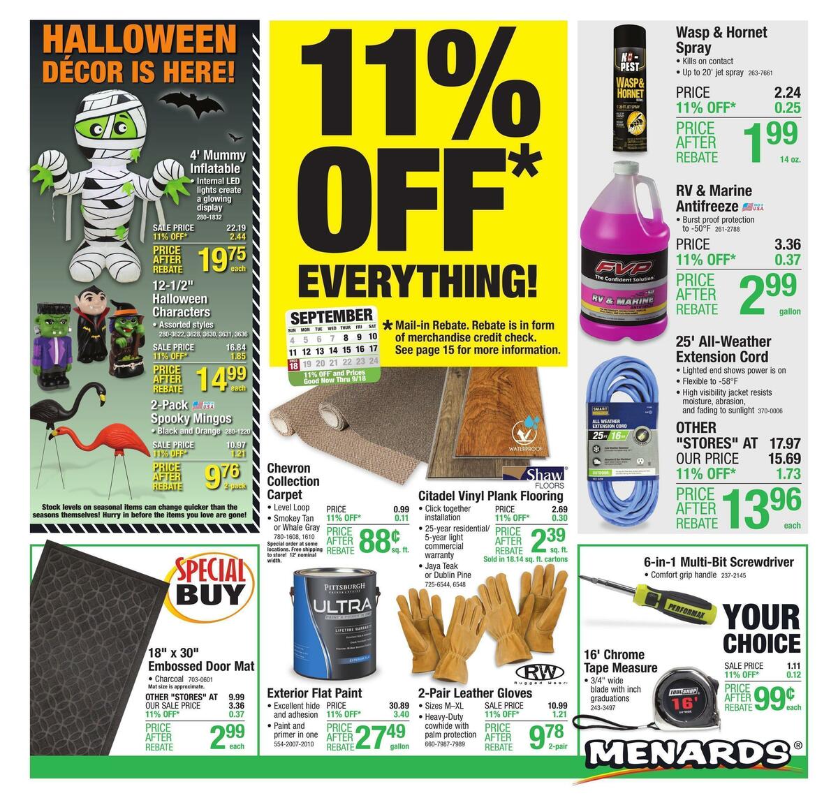 Menards Weekly Ad from September 7