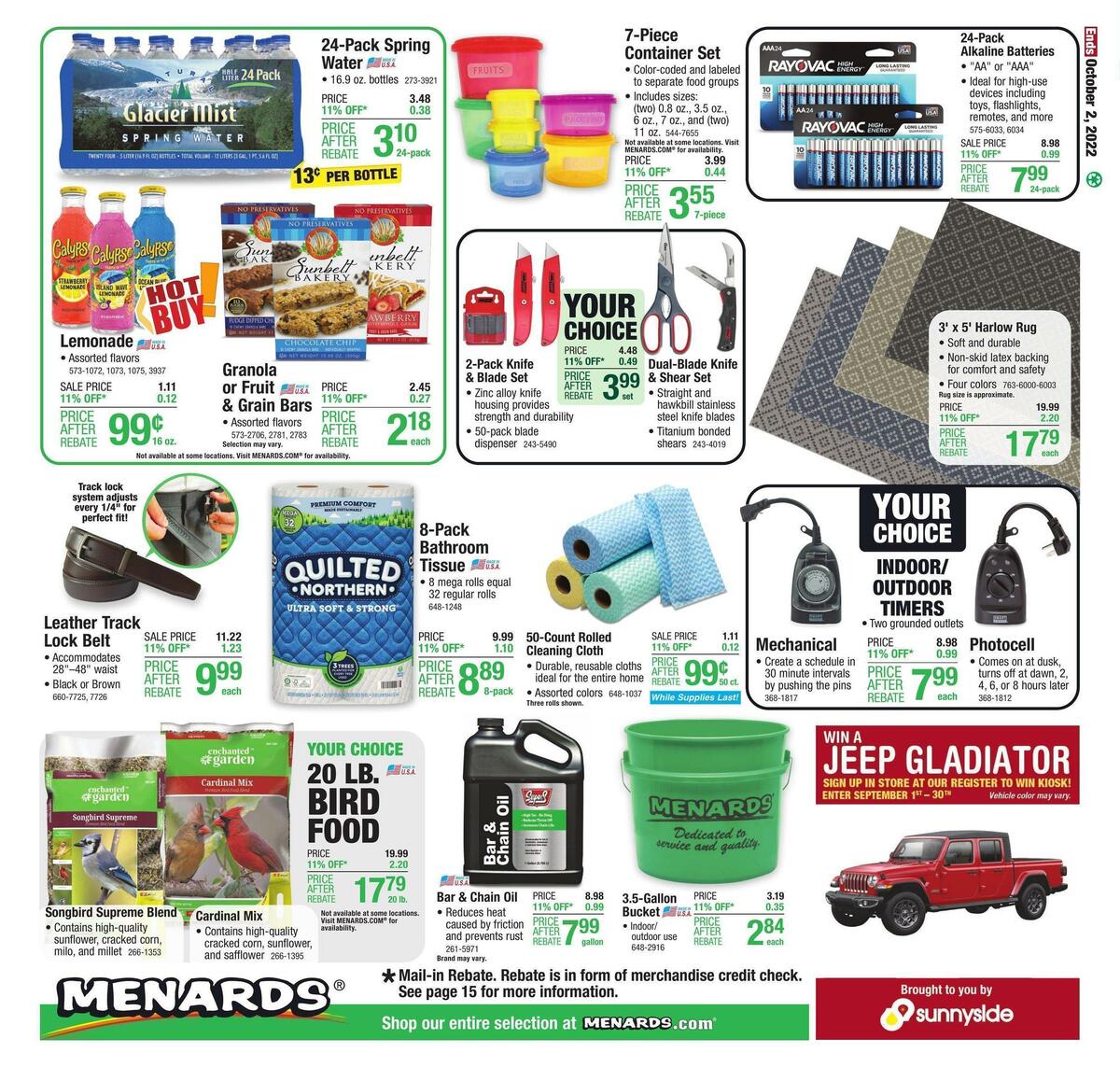 Menards Weekly Ad from September 21