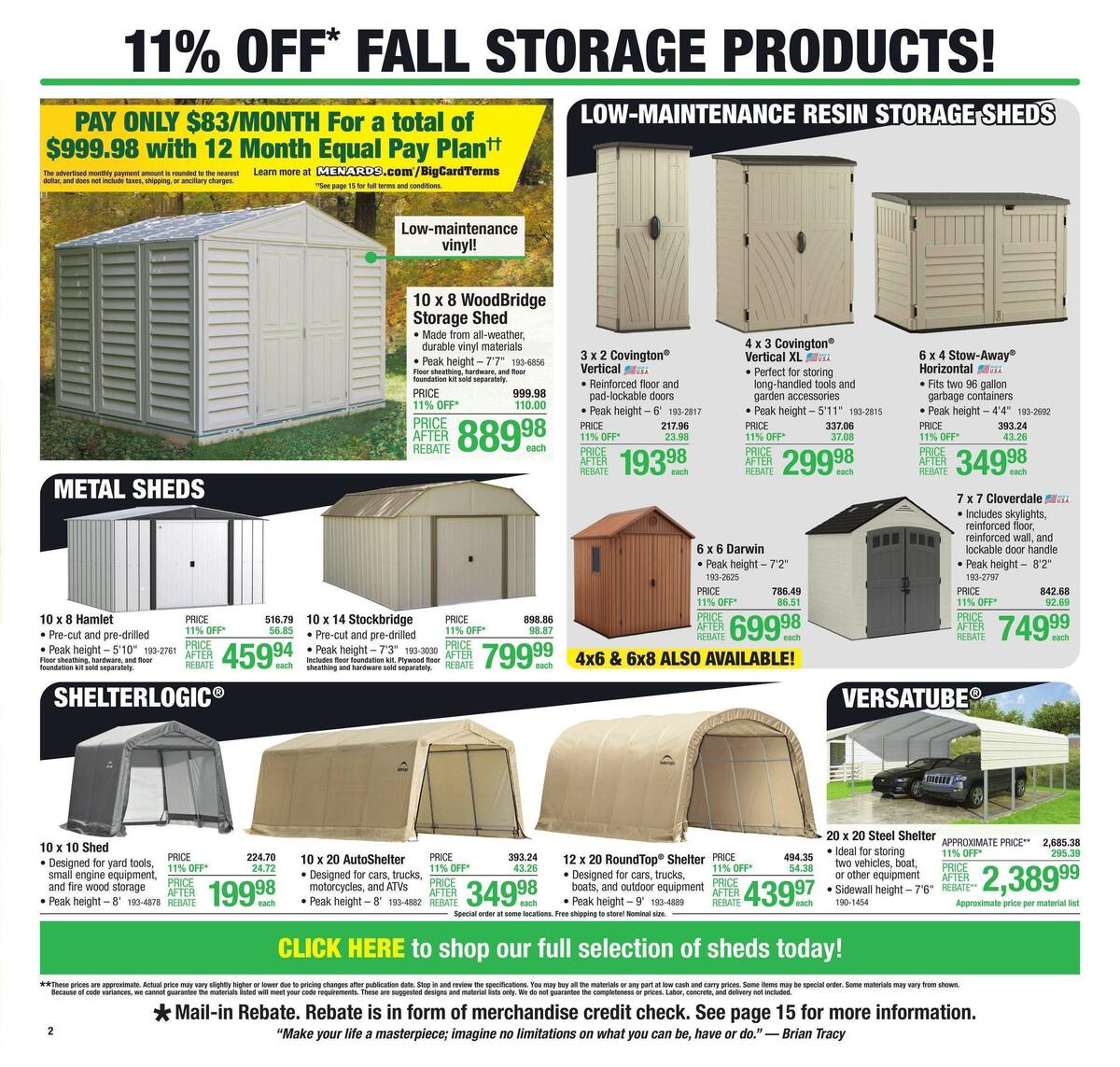 Menards Weekly Ad from October 12