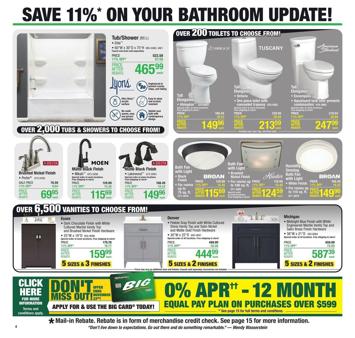 Menards Weekly Ad from October 20