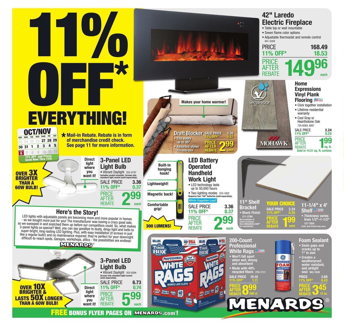 Menards Weekly Ad from October 26