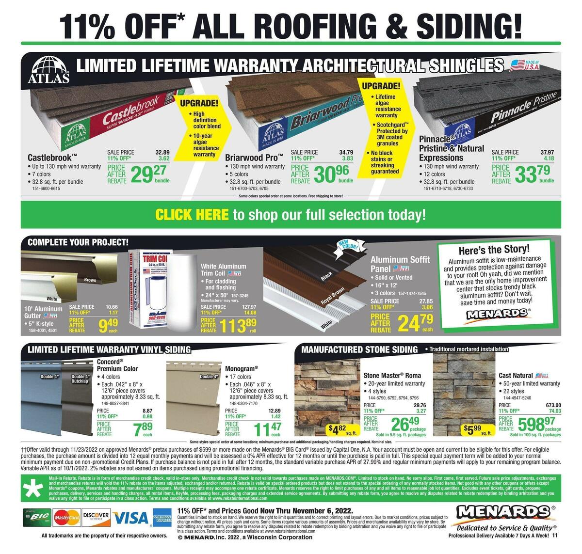 Menards Weekly Ad from October 26