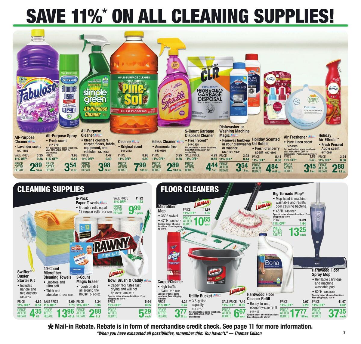Menards Weekly Ad from October 26