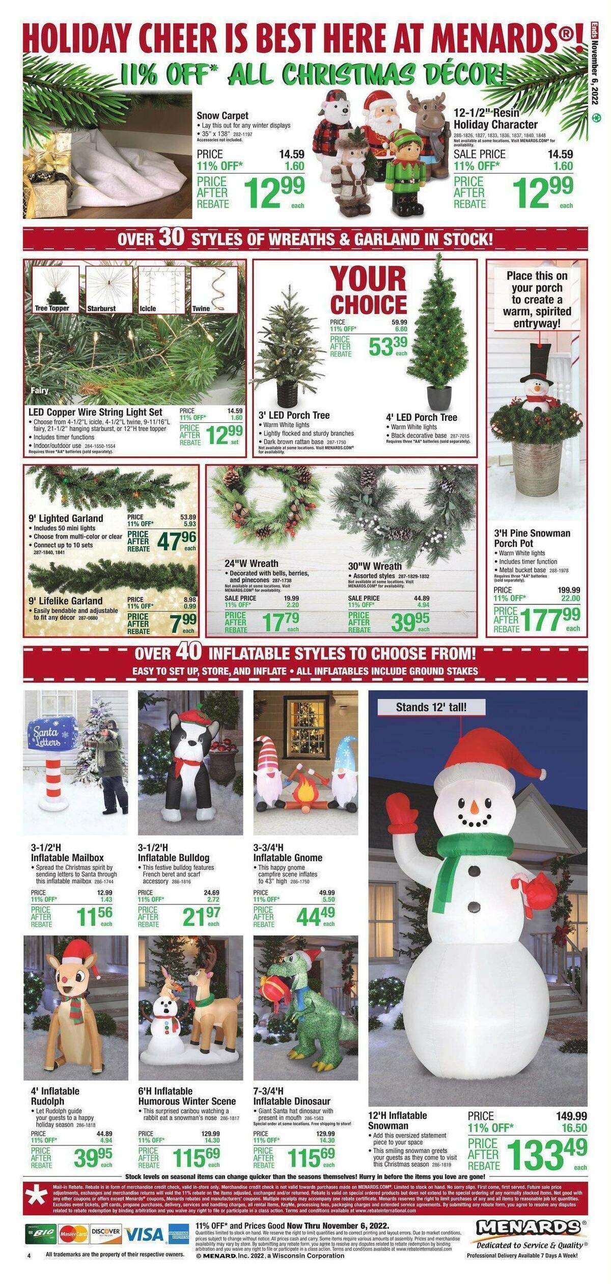 Menards Christmas Decor Weekly Ad from October 26