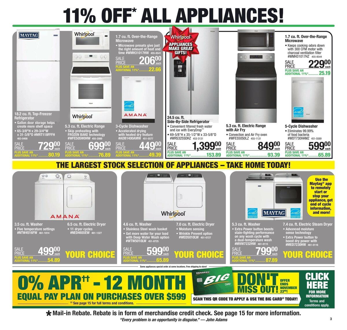 Menards Weekly Ad from November 2