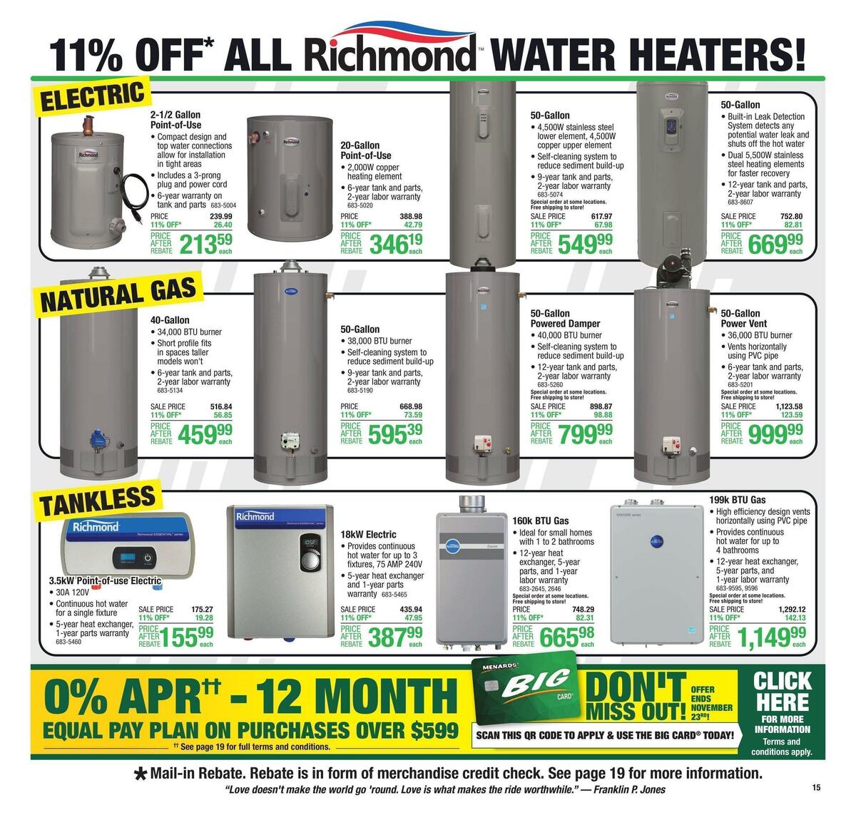 Menards Weekly Ad from November 9