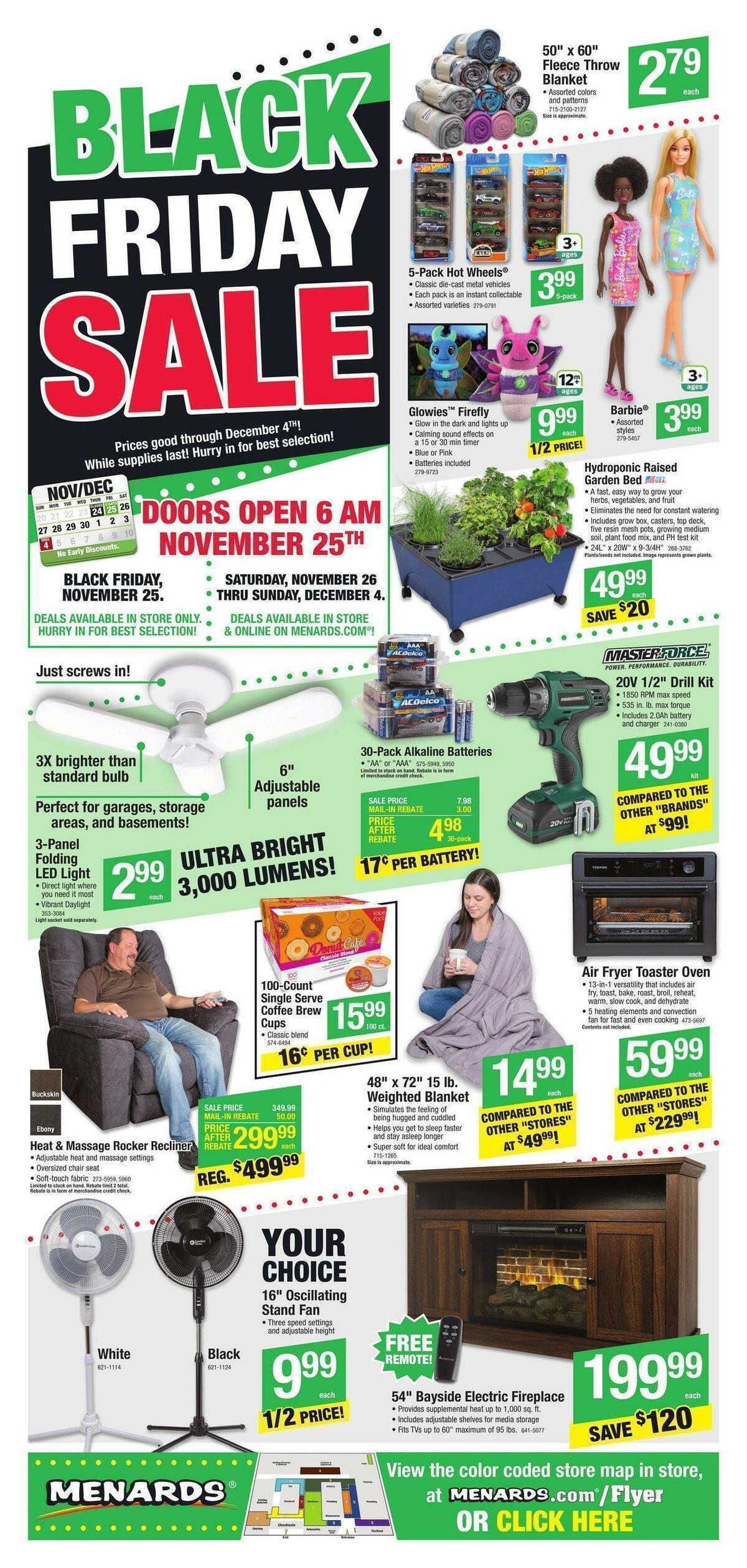 Menards Black Friday Sale Weekly Ad from November 25
