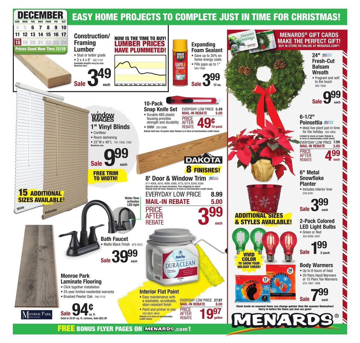 Menards Weekly Ad from December 6