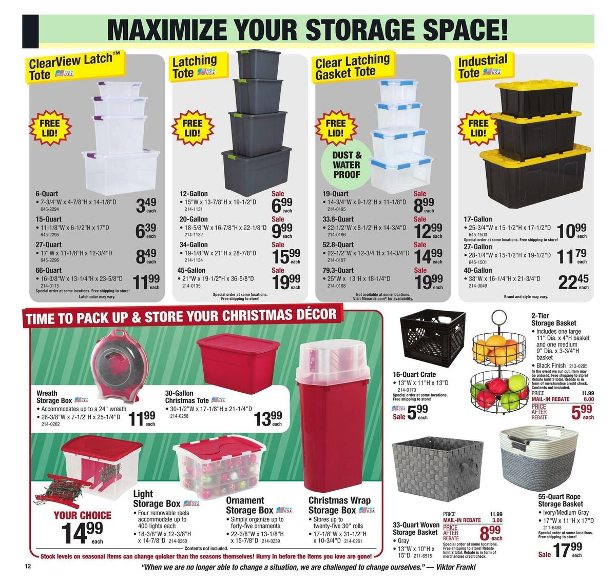 Menards Weekly Ad from December 25