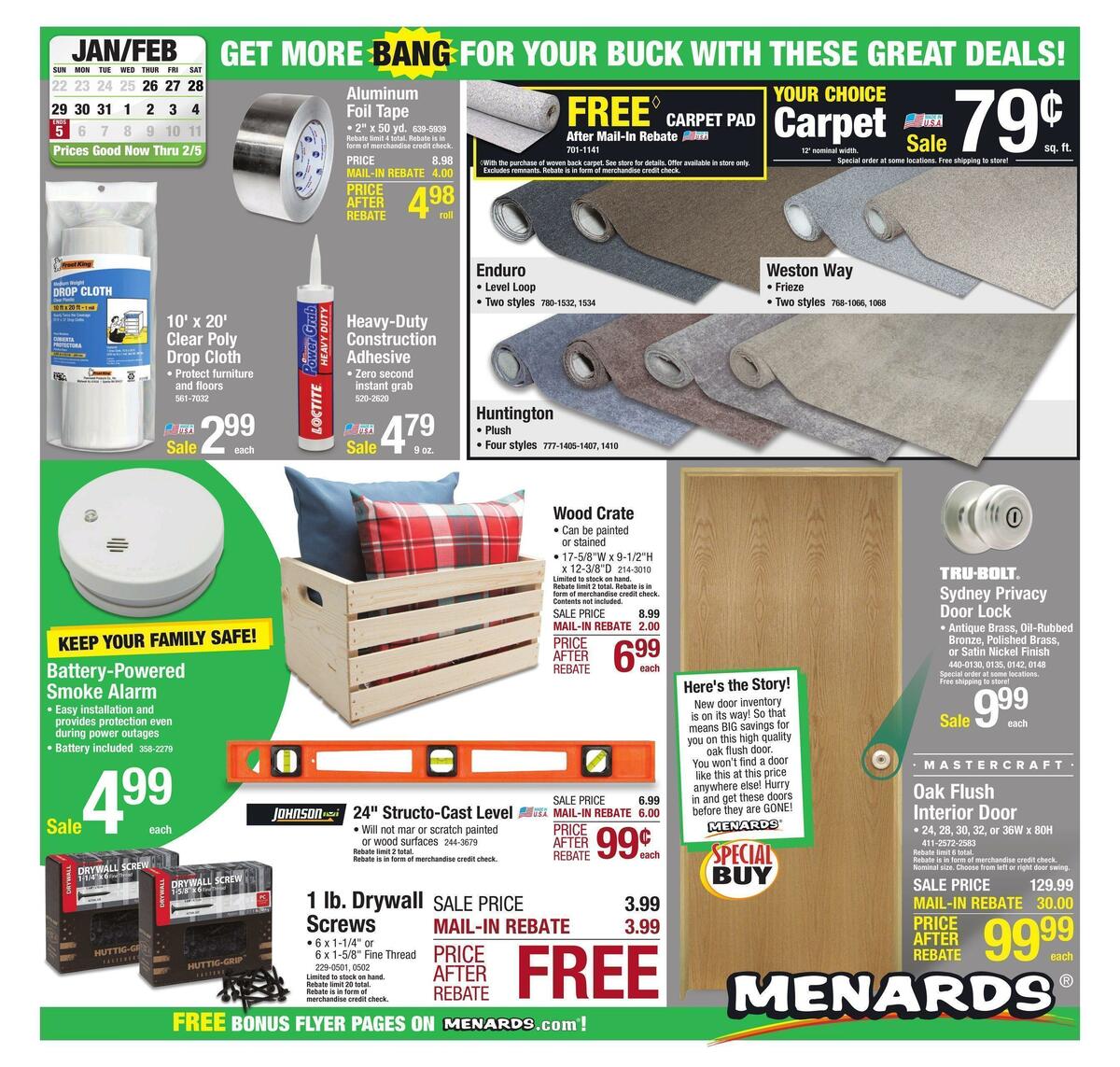 Menards Weekly Ad from January 25