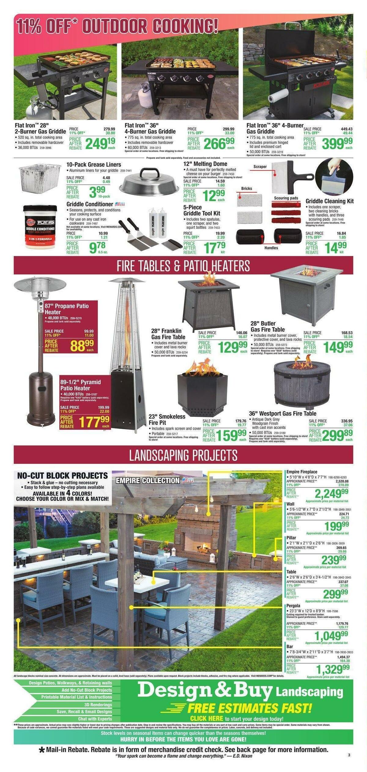 Menards Outdoor Living Weekly Ad from May 3