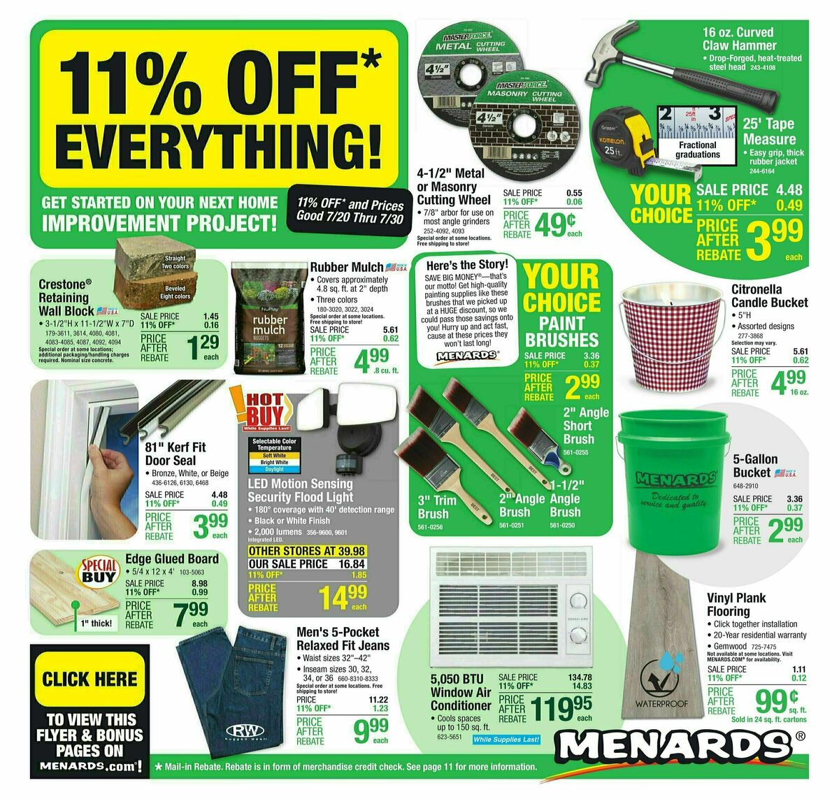 Menards Weekly Ad from July 19