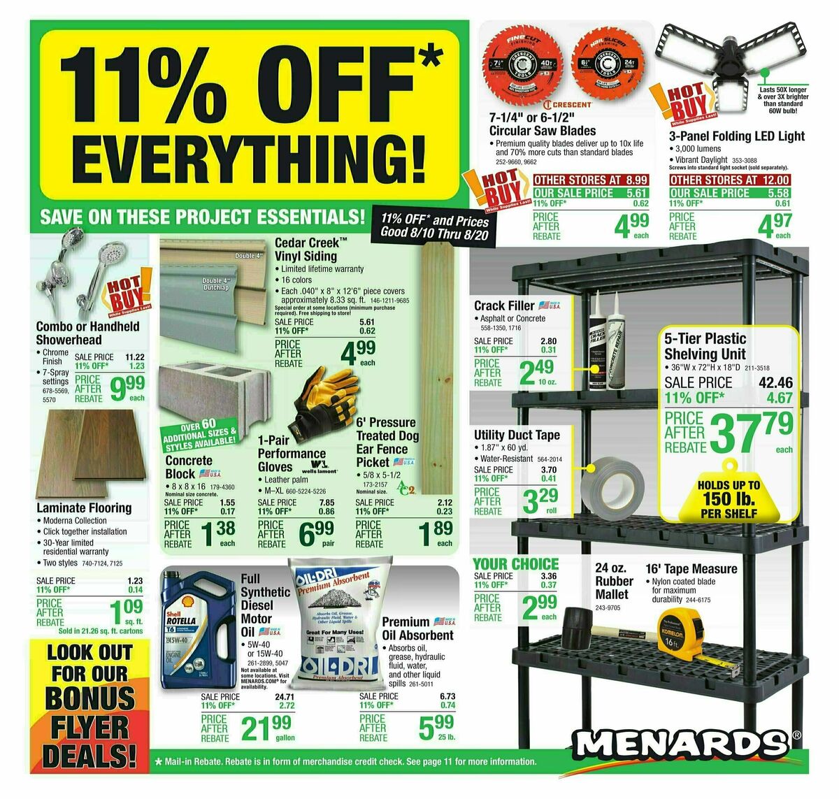 Menards Weekly Ad from August 9