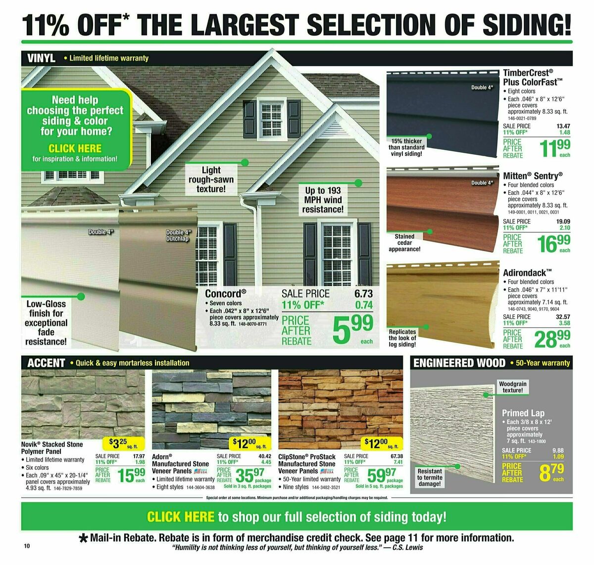 Menards 11% REBATE SALE Weekly Ad from August 30