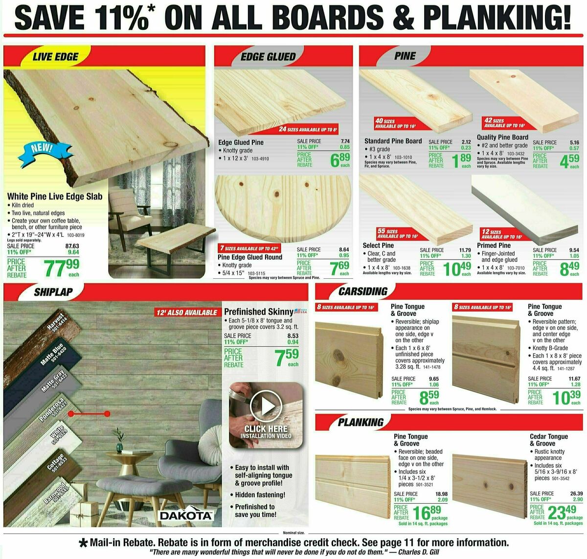 Menards 11% REBATE SALE Weekly Ad from August 30