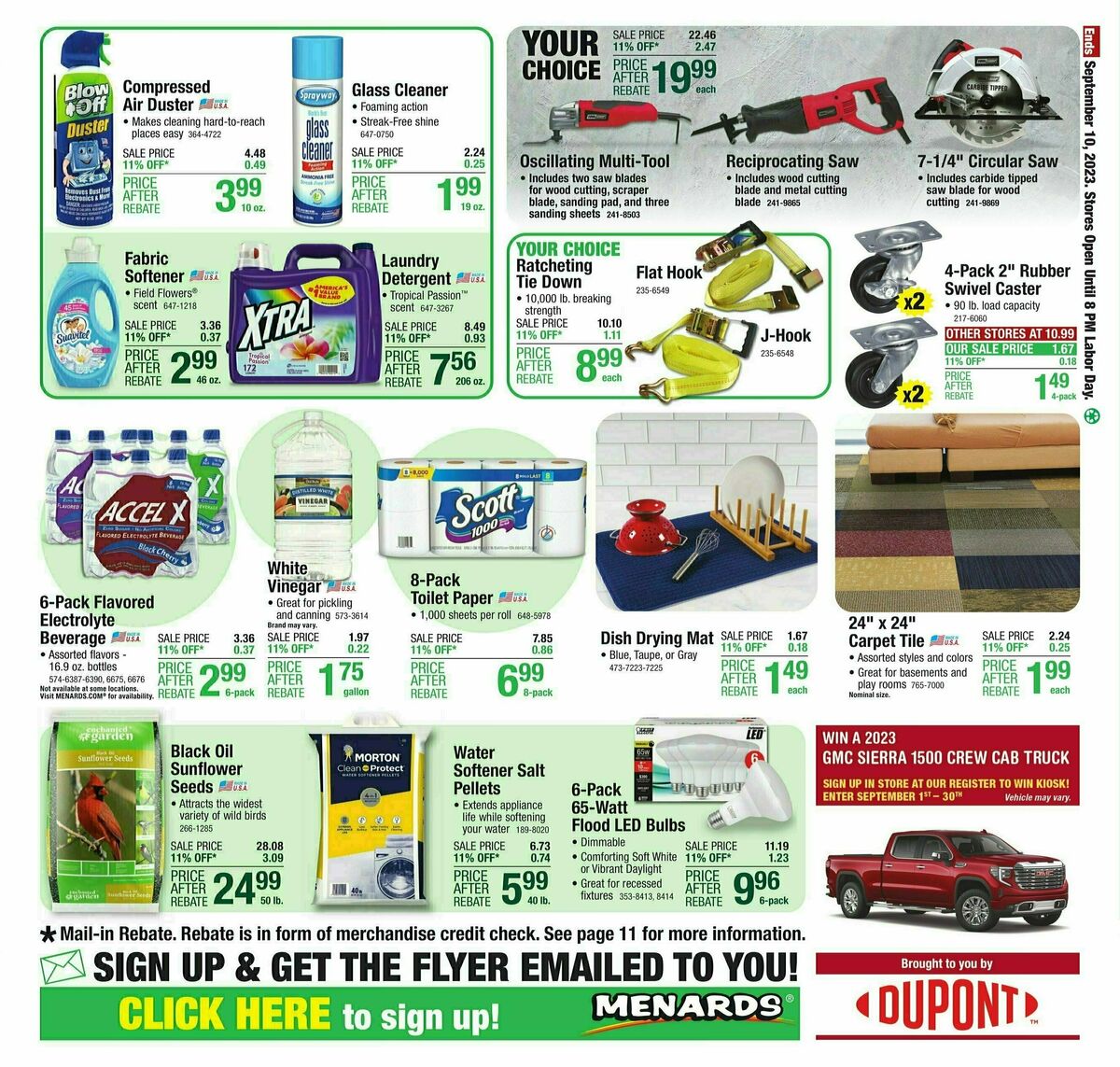 Menards 11% REBATE SALE Weekly Ad from August 30